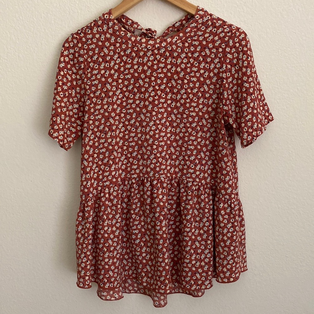 Tie Neck Peplum